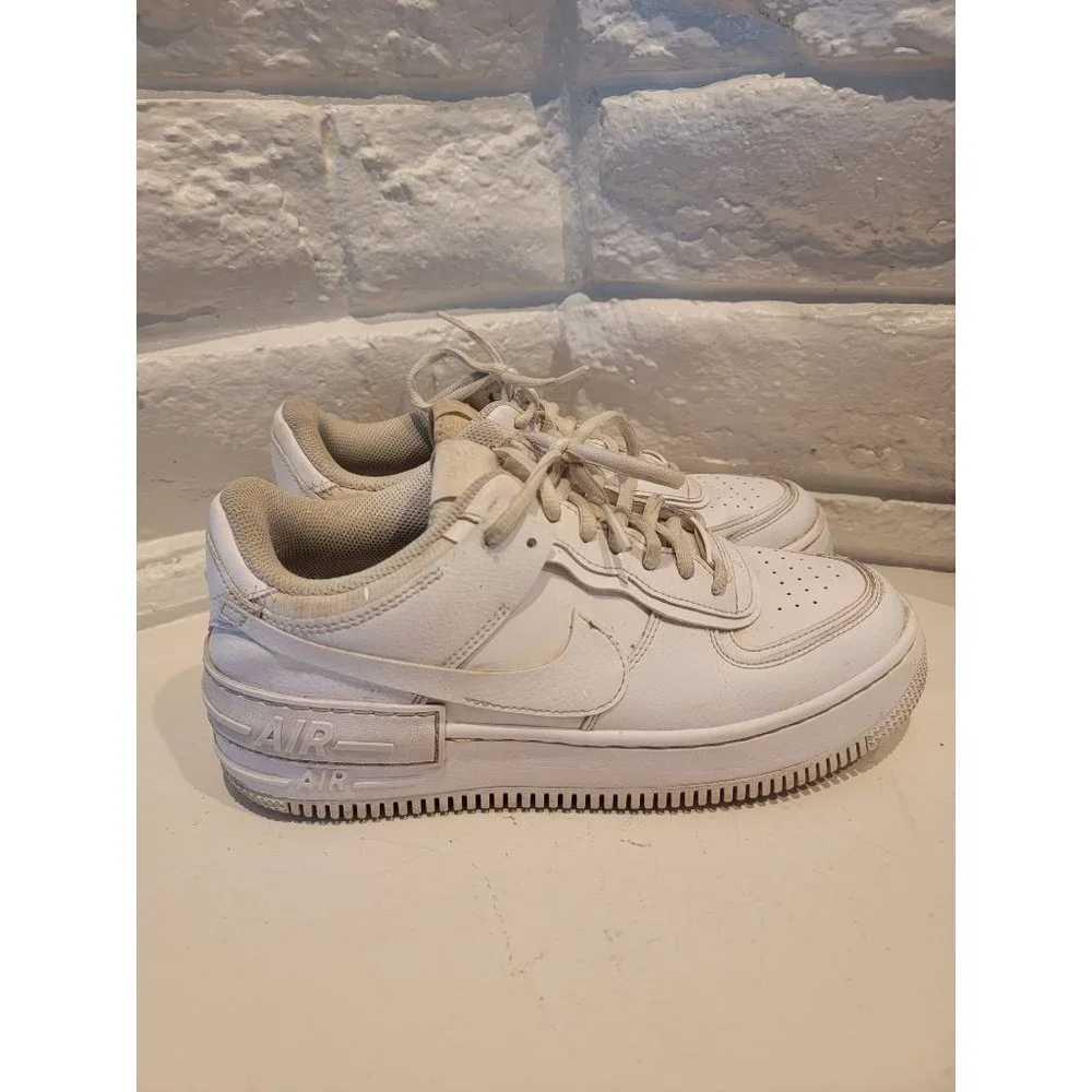 Nike Air Force 1 Shoes Shadow Triple White CI0919-100 Womens Size 10 - Picture 2 of 7